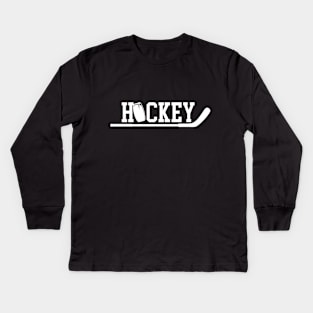 Ice Hockey Player white Kids Long Sleeve T-Shirt